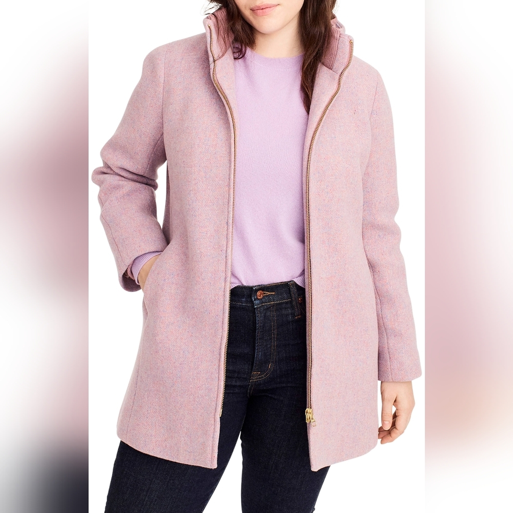 ​J.Crew Lodge Coat in Heather Cotton Candy Pink - Size 0